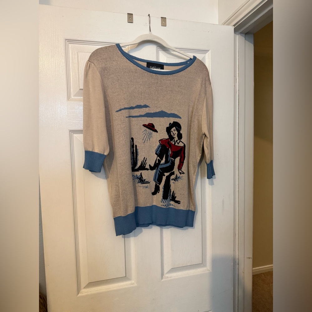 Collectif Cowgirl sweater size 4xl 22 UK 18 US - Picture 4 of 6